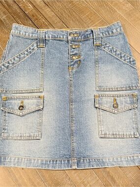 Vintage Y2K Roxy Denim Cargo Skirt – Size 3